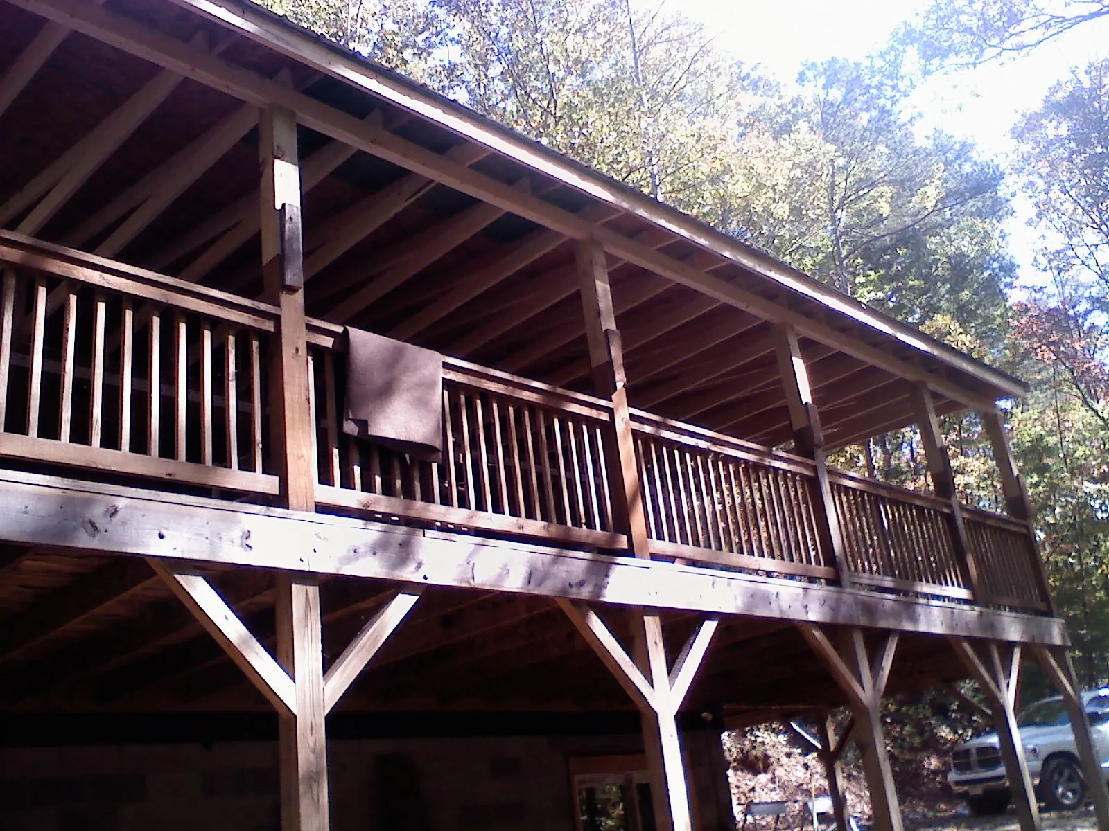 Timber framing under a new elevated porch and deck — Roof Leak Repair in Cades by Roofing Brothers